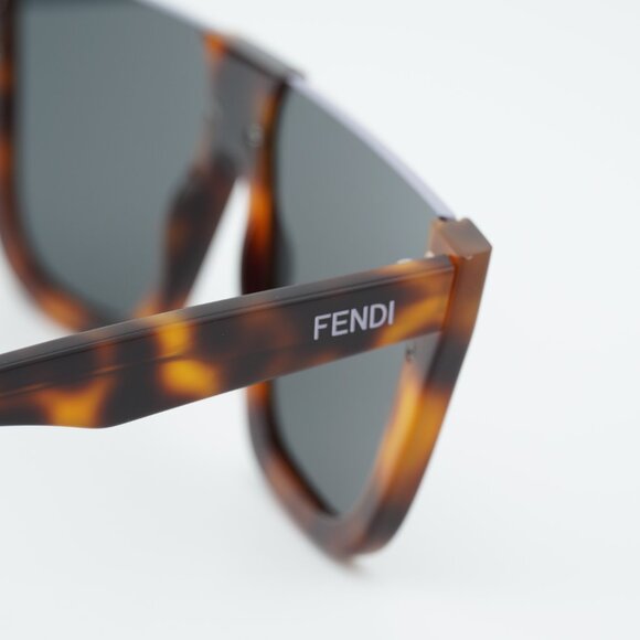 Fendi FE40136I 53A Sunglasses Havana Shield Frame, Grey Lenses main image 2